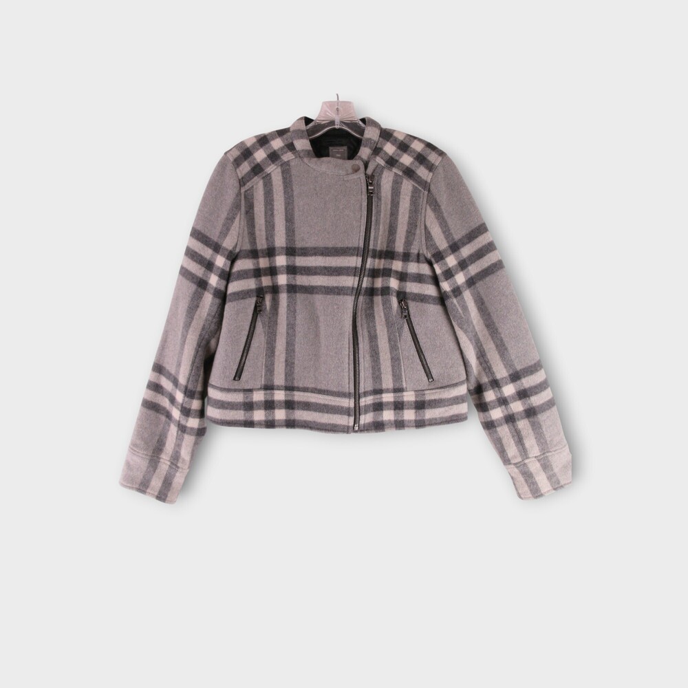 Gap Moto Jacket Plaid Wool Size L tailored heritage classic